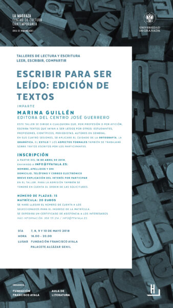 Imagen de portada de Taller «Escribir para ser leído: edición de textos»