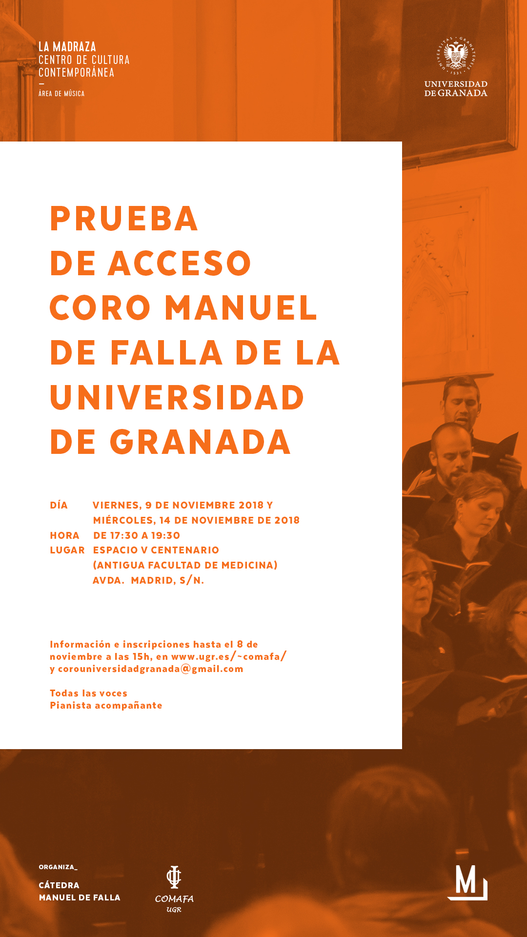 Imagen de portada de Prueba de acceso Coro Manuel de Falla de la Universidad de Granada