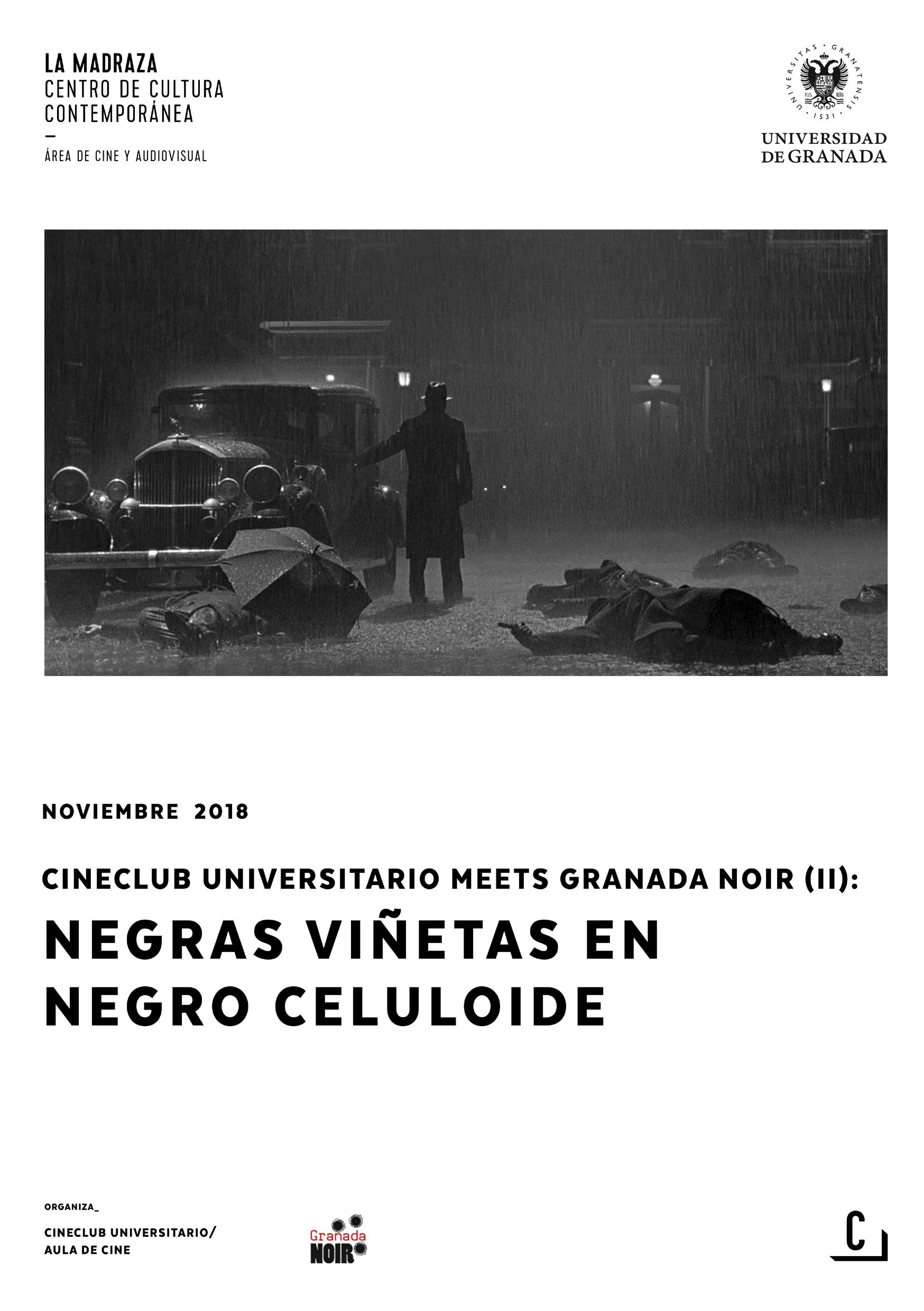 Imagen de portada de Cineclub universitario meets Granada Noir (II): negras viñetas en negro celuloide