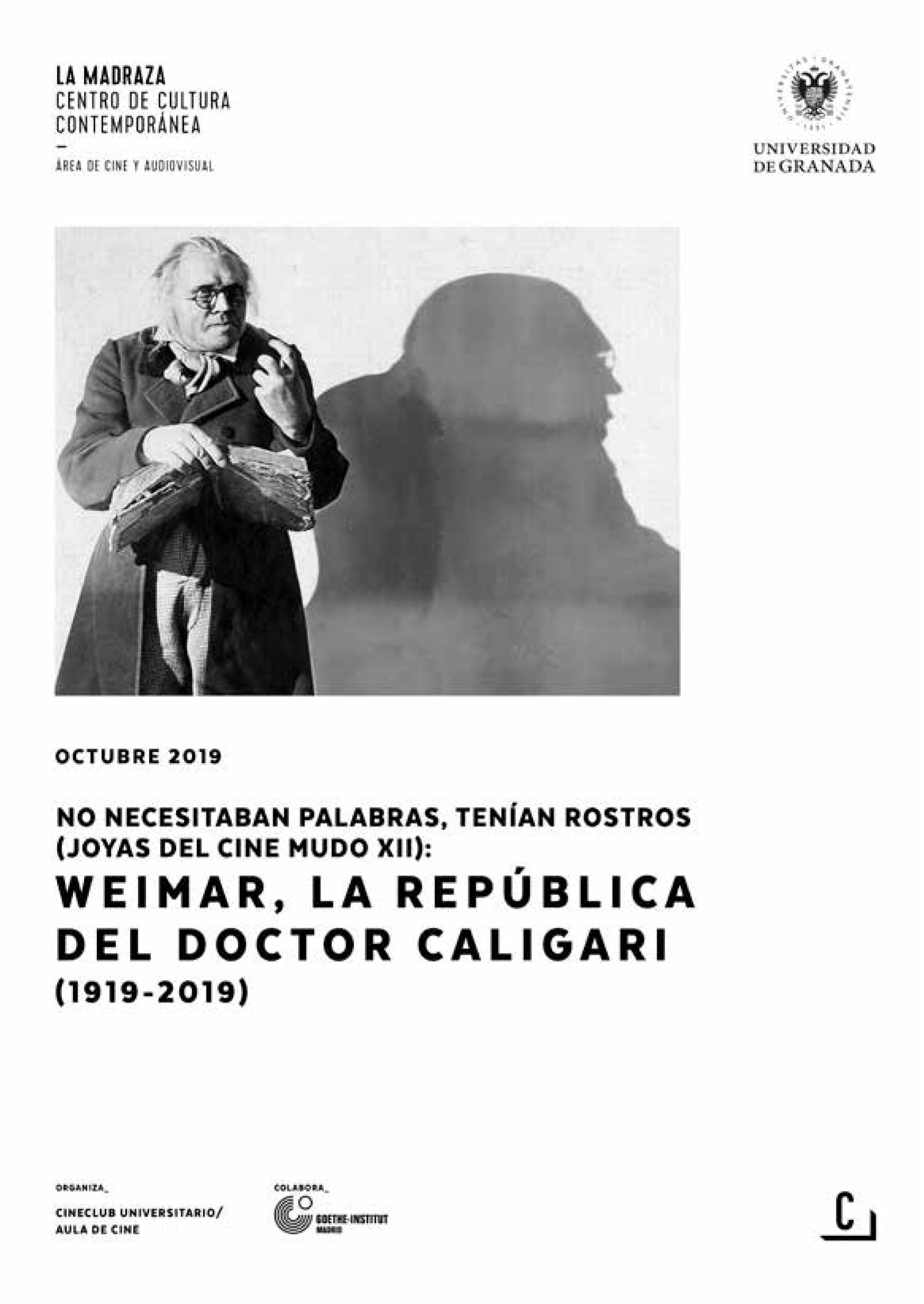 Imagen de portada de No necesitaban palabras, tenían rostros (joyas del cine mudo XII): Weimar, la república del doctor Caligari (1919-2019)