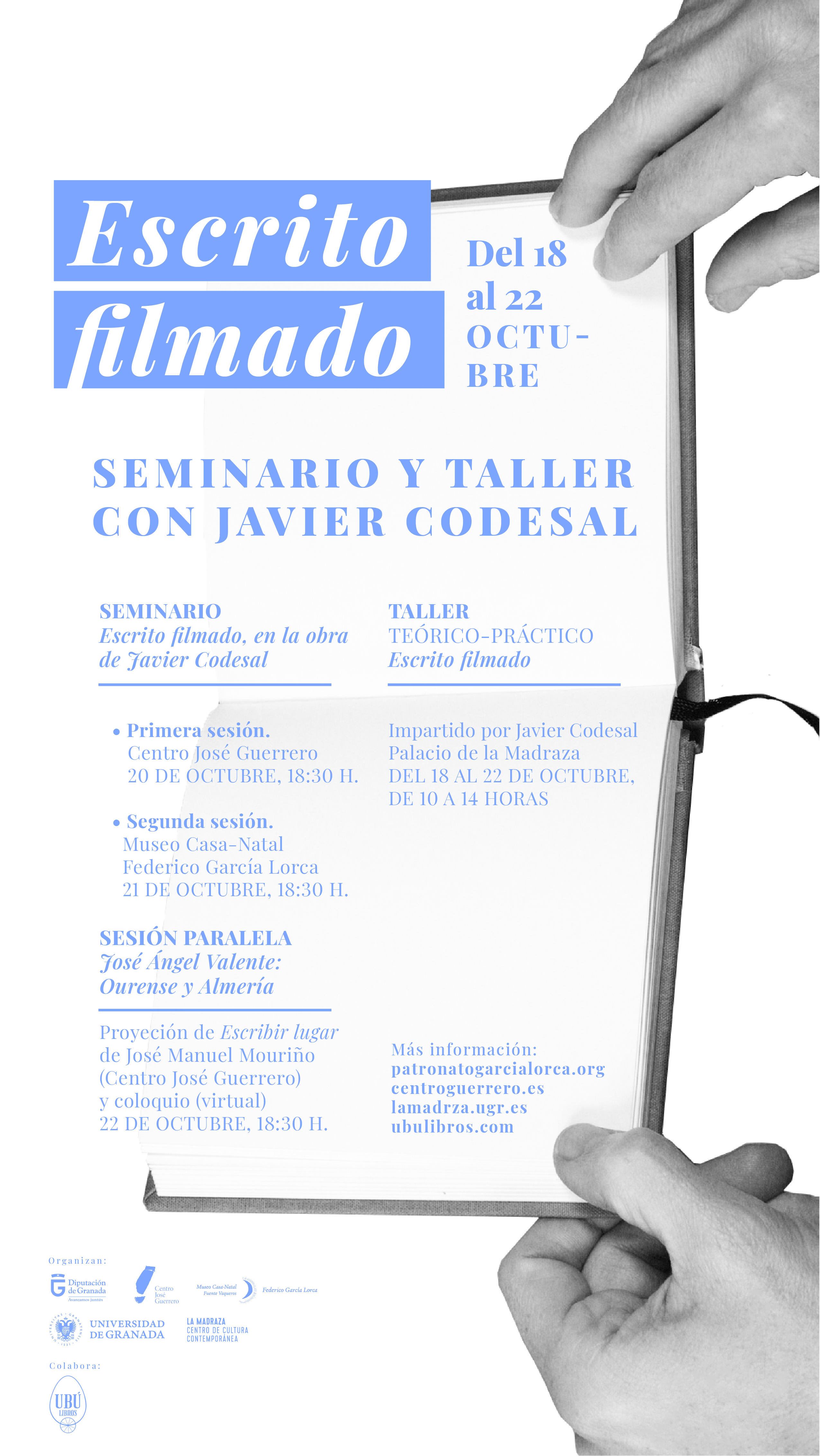 Imagen de portada de Seminario y Taller «Escrito filmado» (con Javier Codesal)