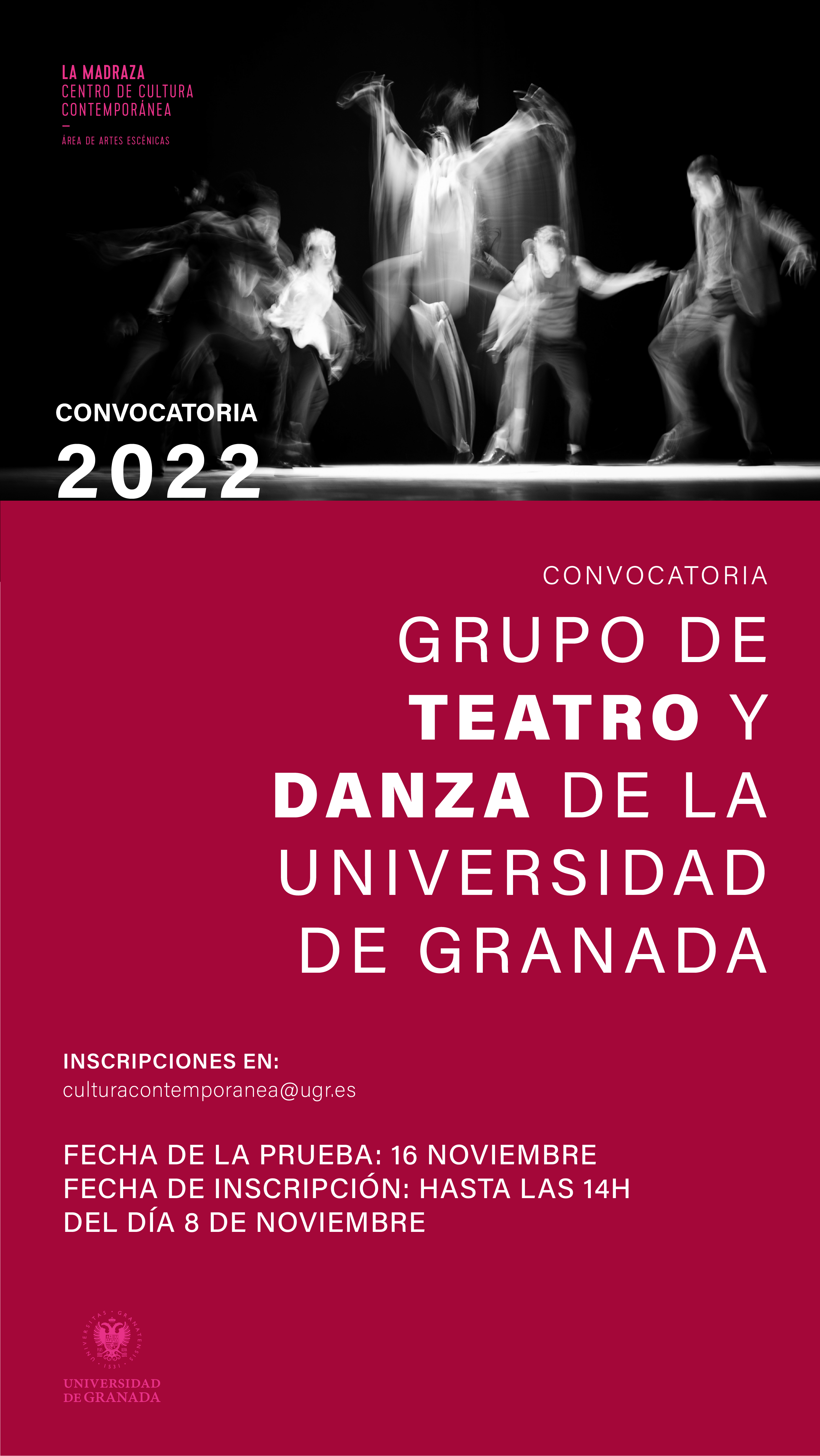 Imagen de portada de Convocatoria de selección de candidatos/as Grupo de Teatro y Danza UGR 2021-22