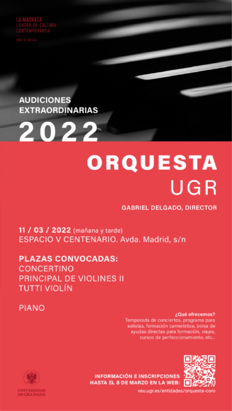 Imagen de portada de Audiciones extraordinarias Orquesta UGR 2022