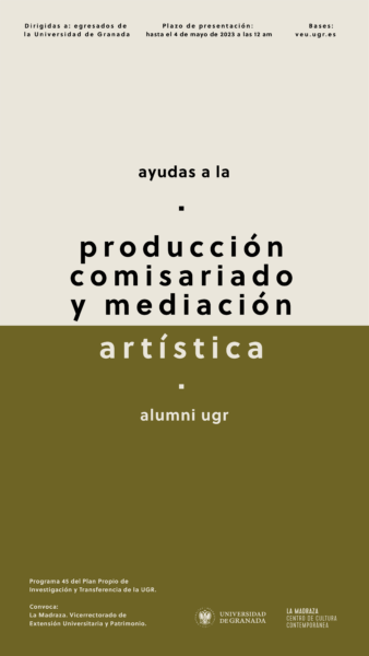 Imagen de portada de Ayudas a la Producción, Comisariado y Mediación artística Alumni UGR 2023