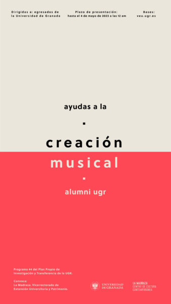 Imagen de portada de Ayudas a la creación musical Alumni UGR 2023