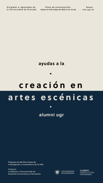 Imagen de portada de Ayudas a la creación en Artes Escénicas Alumni UGR 2023