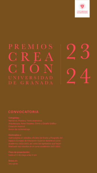 Imagen de portada de Premios de la UGR a la creación artística para estudiantes de Grado y Posgrado 2023