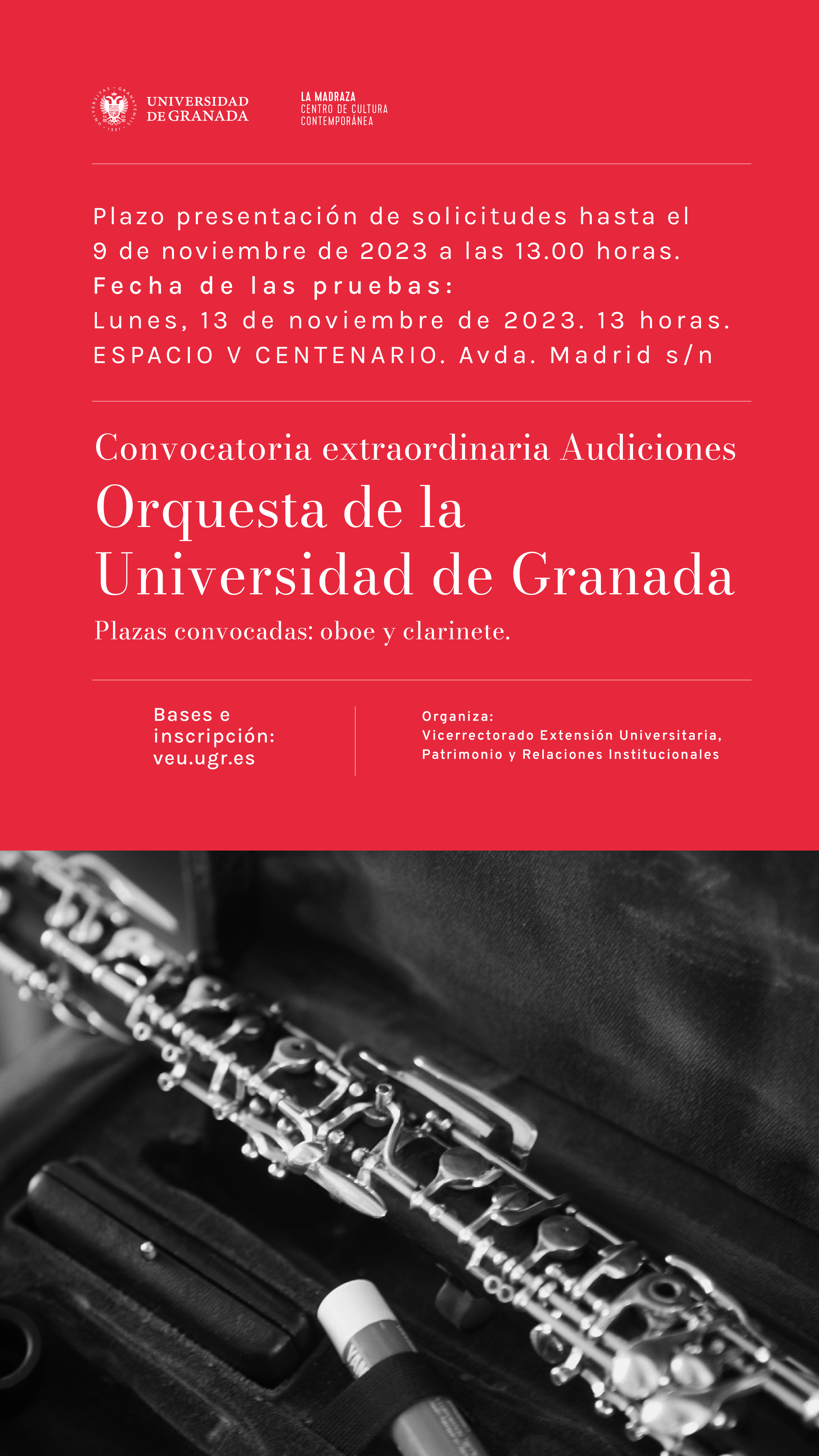 Imagen de portada de Audiciones Orquesta de la UGR curso 2023-2024 (Convocatoria extraordinaria)