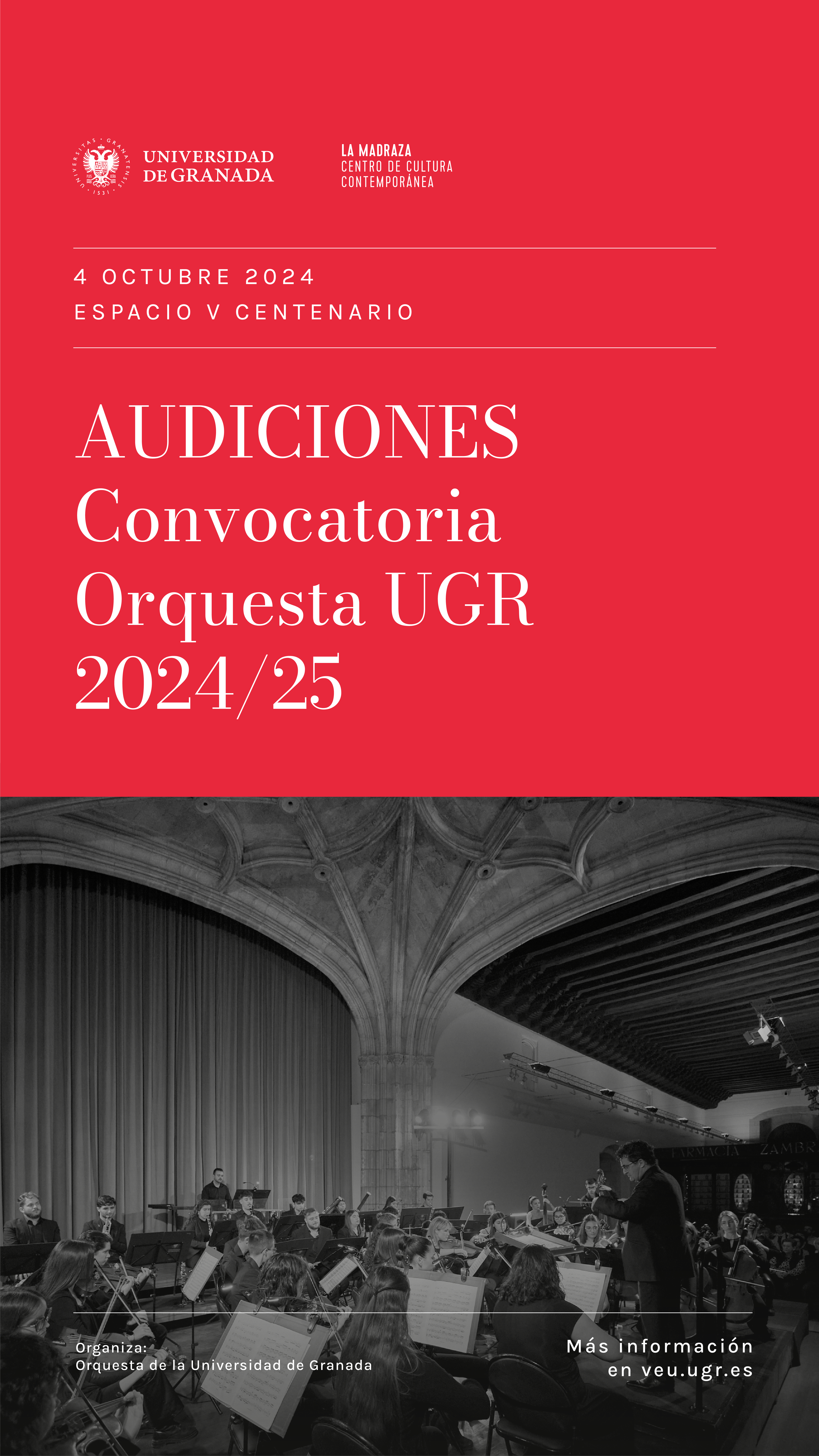 Imagen de portada de Audiciones Orquesta de la UGR curso 2024/2025