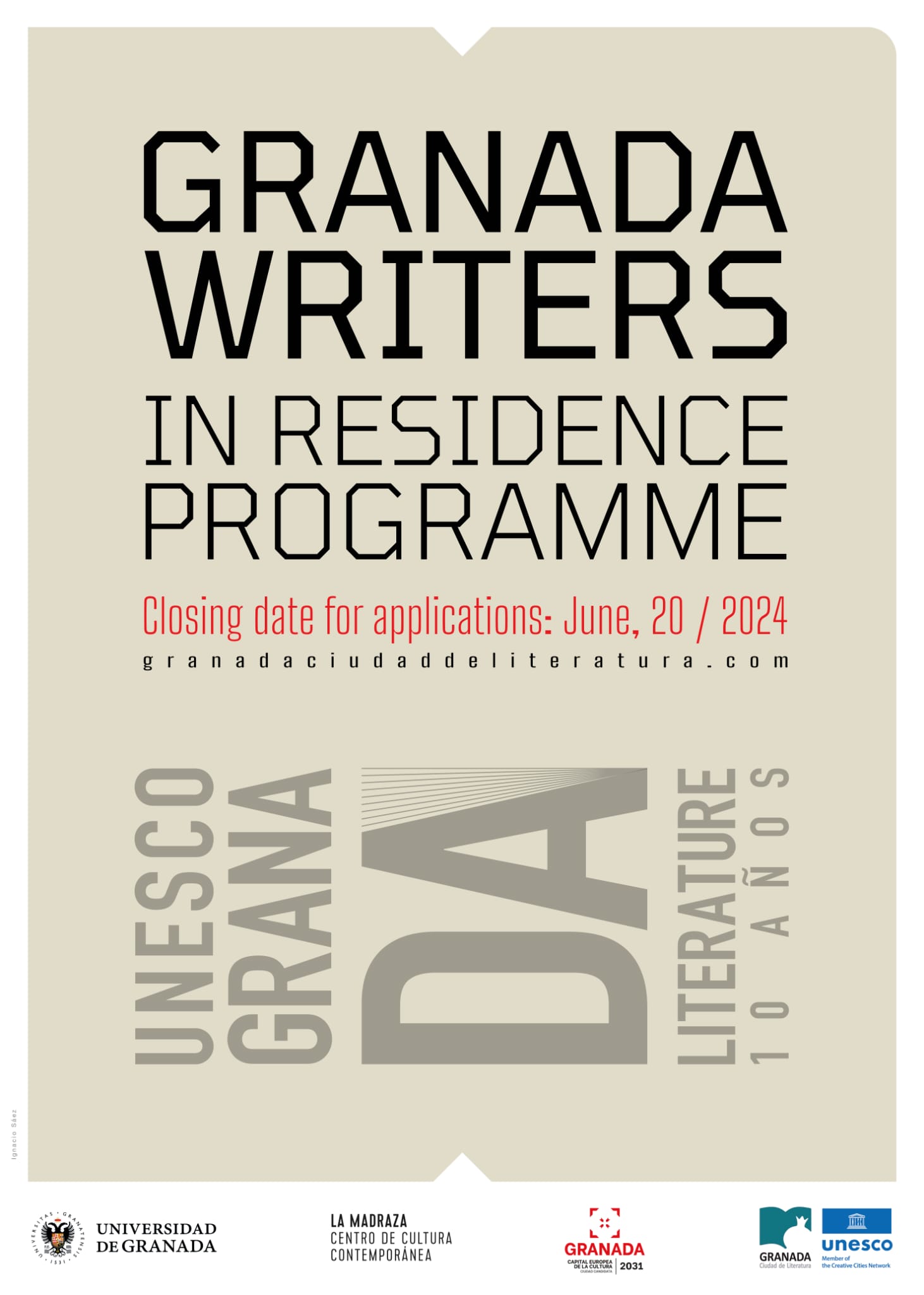 Imagen de portada de Programa internacional «Escritores en residencia en Granada» 2024